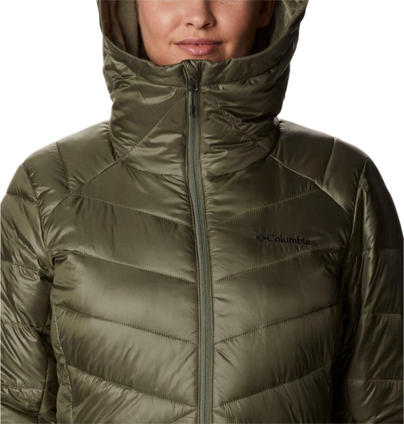 Green Columbia Joy Peak Mid Insulated Hooded Women's Puffer Jacket | 86402CRYP