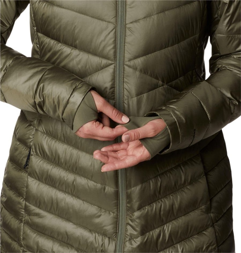 Green Columbia Joy Peak Mid Insulated Hooded Women's Puffer Jacket | 86402CRYP