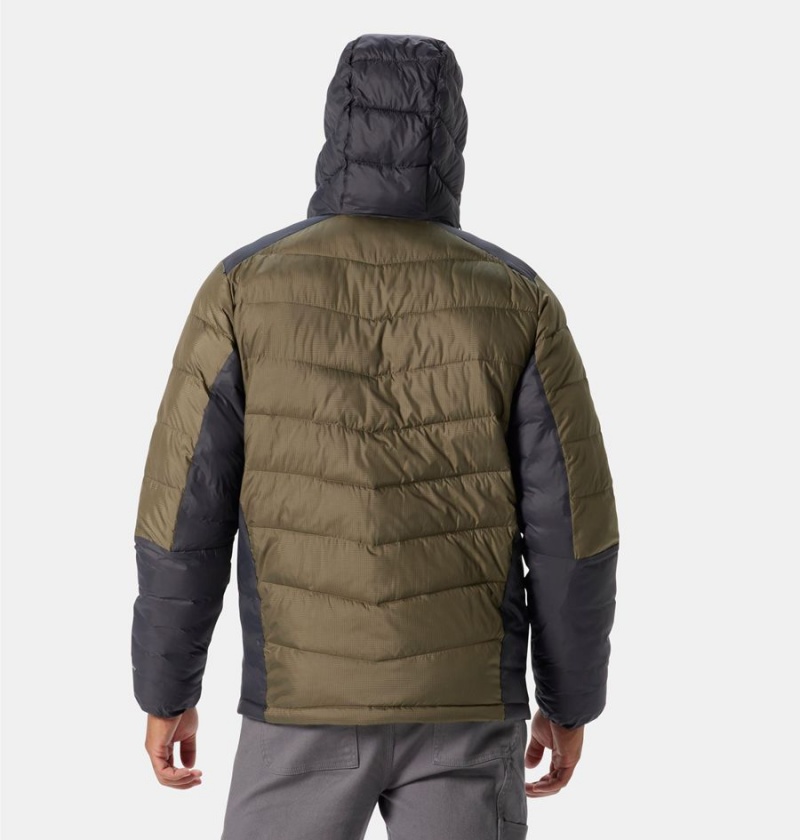 Green Columbia Labyrinth Loop Omni Heat Infinity Hooded Insulated Men's Puffer Jacket | 69235SKWV