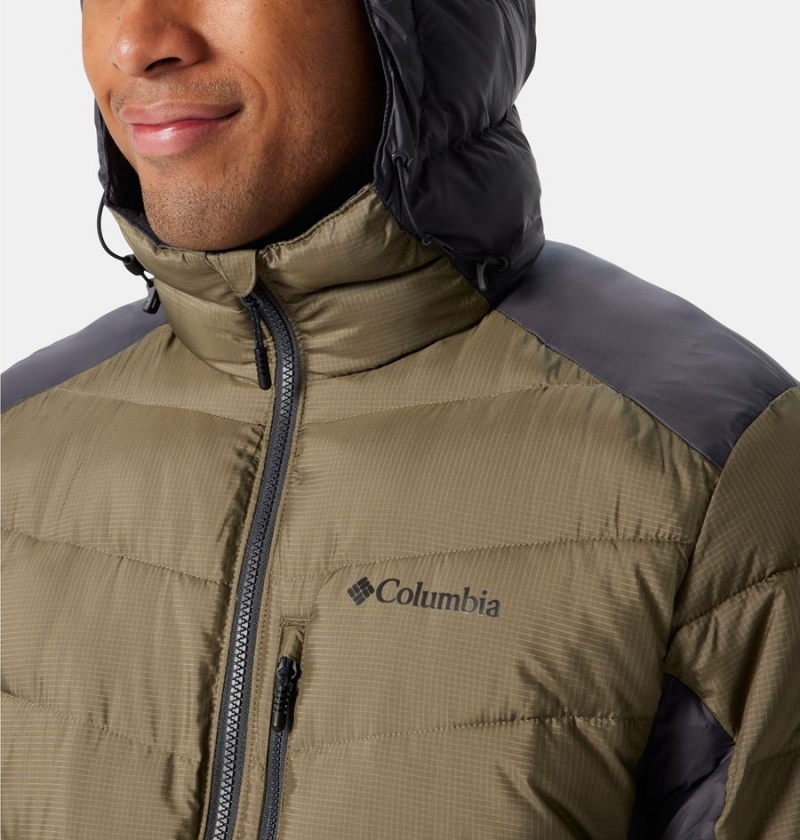 Green Columbia Labyrinth Loop Omni Heat Infinity Hooded Insulated Men's Puffer Jacket | 69235SKWV