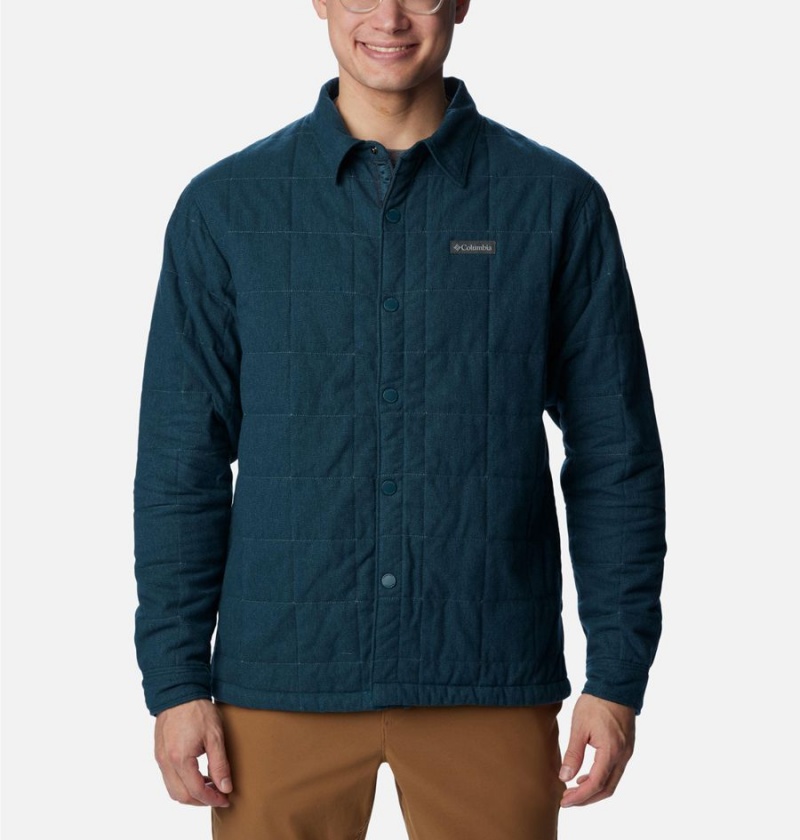 Green Columbia Landroamer Quilted Jacket Men\'s Shirt | 80673GDWQ