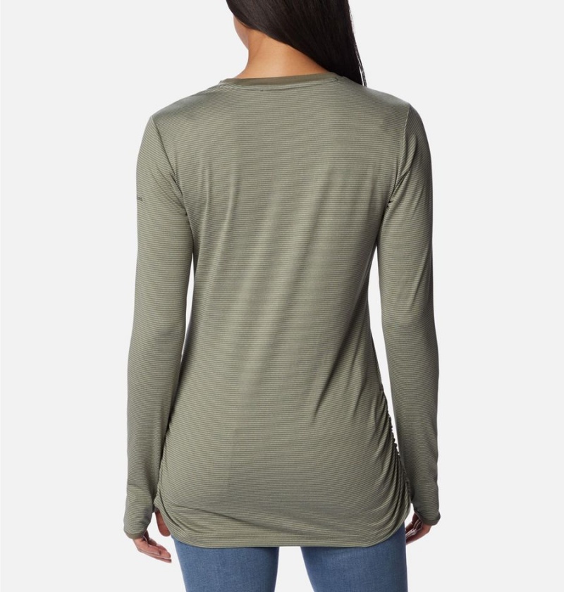 Green Columbia Leslie Falls Long Sleeve Women's T-Shirt | 15072DMNS