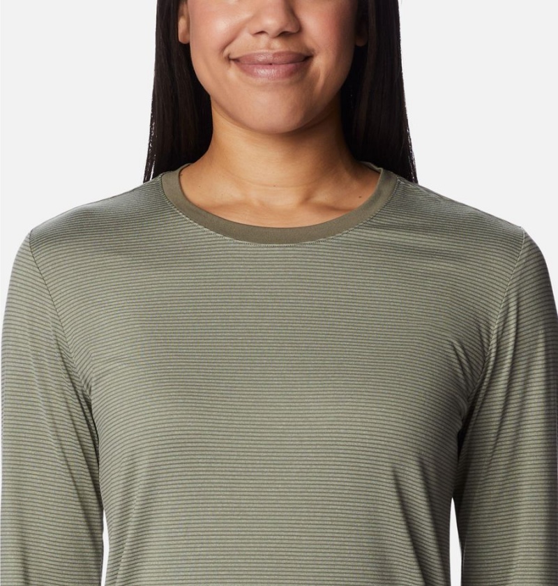 Green Columbia Leslie Falls Long Sleeve Women's T-Shirt | 15072DMNS