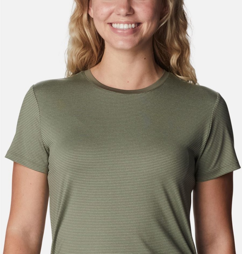 Green Columbia Leslie Falls Short Sleeve Women's T-Shirt | 29638JQOS