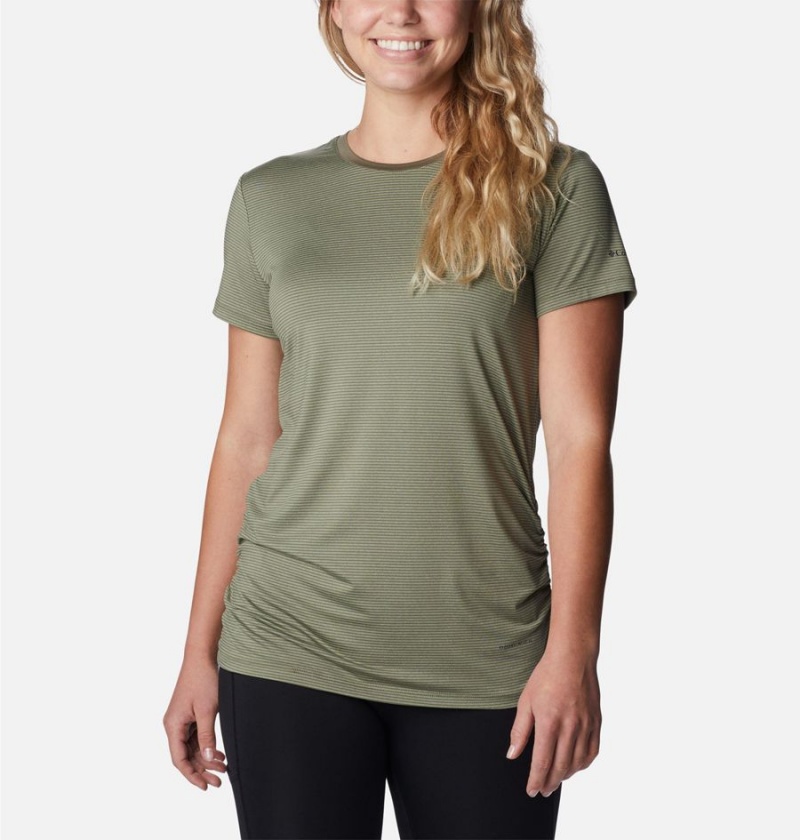 Green Columbia Leslie Falls Short Sleeve Women\'s T-Shirt | 29638JQOS