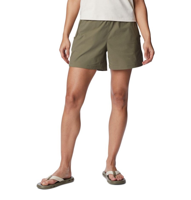 Green Columbia Leslie Falls Women\'s Shorts | 58240RFEL