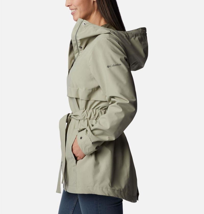 Green Columbia Long Valley Trench II Women's Rain Jacket | 53481GJDW