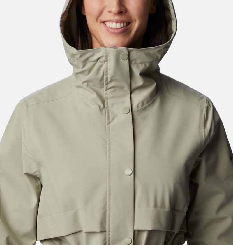 Green Columbia Long Valley Trench II Women's Rain Jacket | 53481GJDW