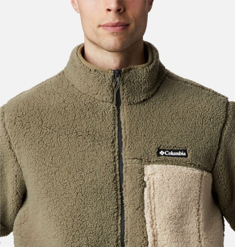 Green Columbia Mountainside Heavyweight Sherpa Men's Fleece Jacket | 34986ISQJ