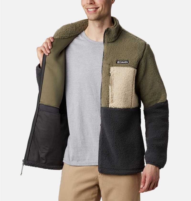 Green Columbia Mountainside Heavyweight Sherpa Men's Fleece Jacket | 34986ISQJ