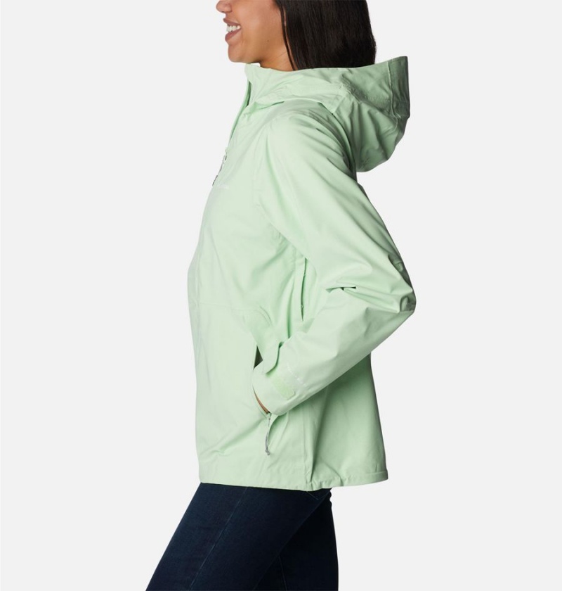 Green Columbia Omni-Tech Ampli-Dry Shell Women's Rain Jacket | 73816FNAP