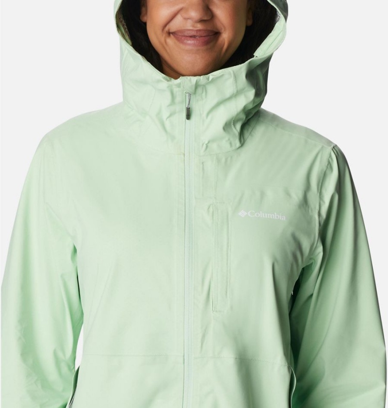 Green Columbia Omni-Tech Ampli-Dry Shell Women's Rain Jacket | 73816FNAP