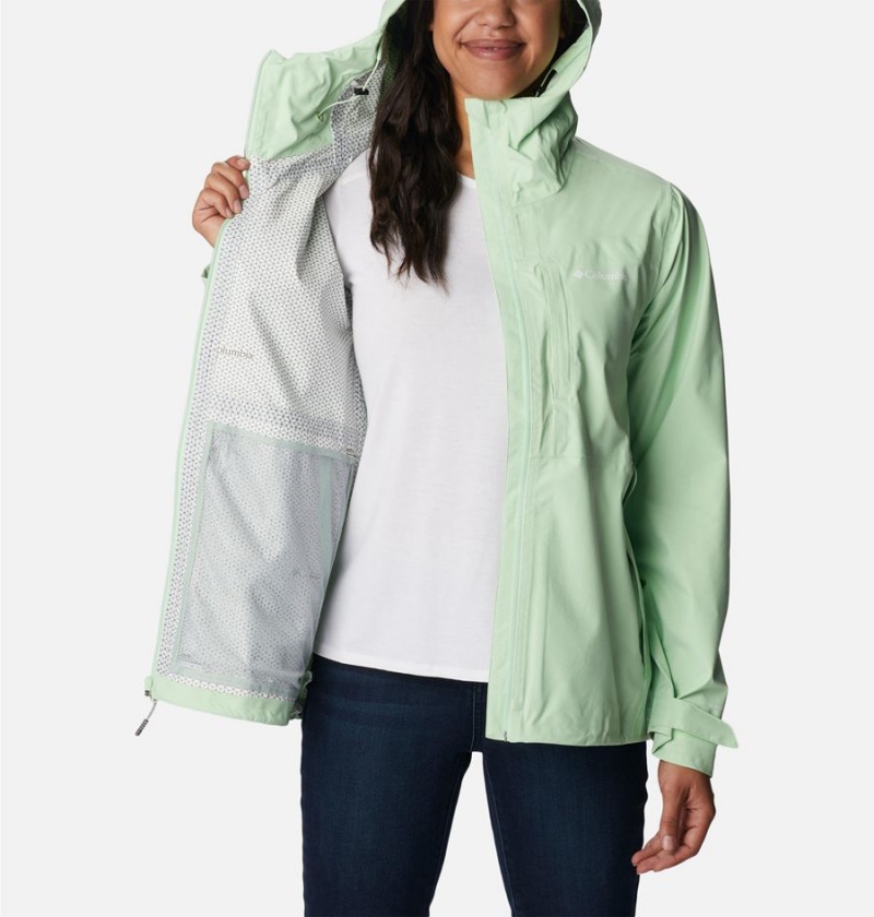 Green Columbia Omni-Tech Ampli-Dry Shell Women's Rain Jacket | 73816FNAP