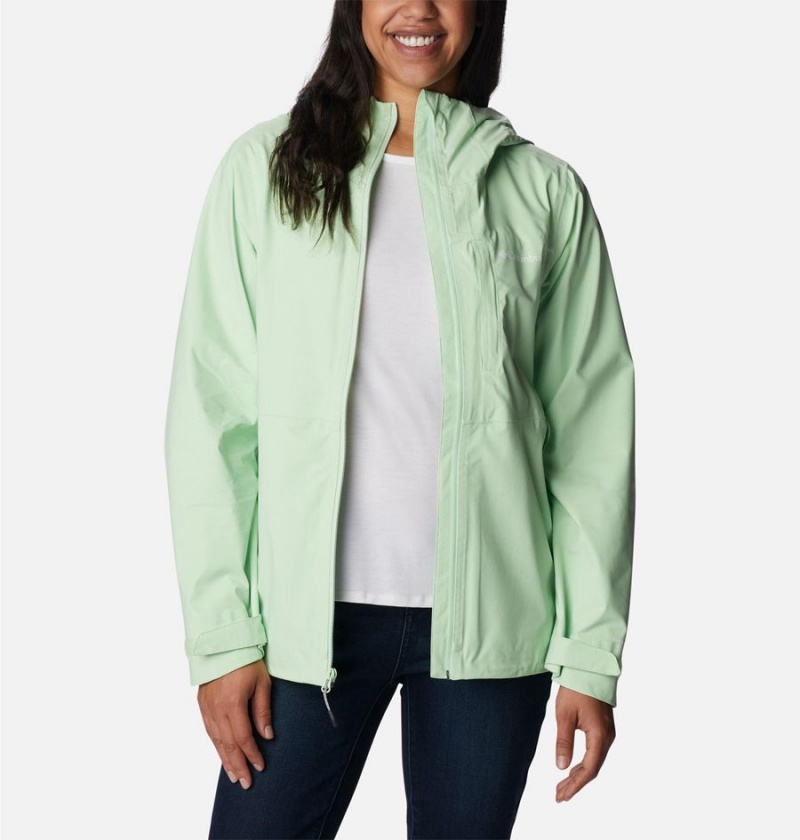 Green Columbia Omni-Tech Ampli-Dry Shell Women's Rain Jacket | 73816FNAP