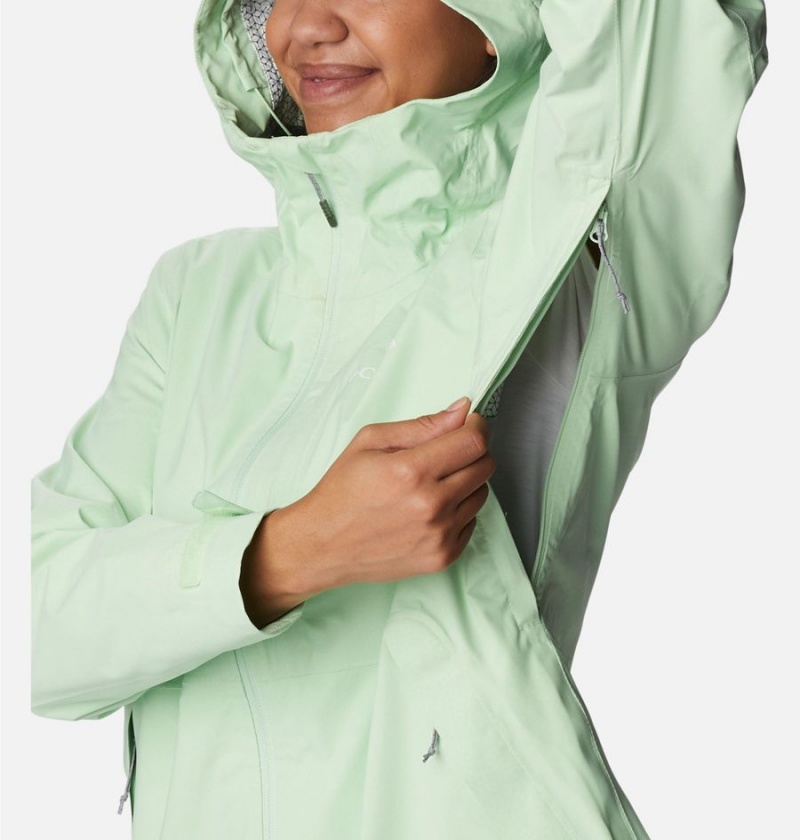 Green Columbia Omni-Tech Ampli-Dry Shell Women's Rain Jacket | 73816FNAP