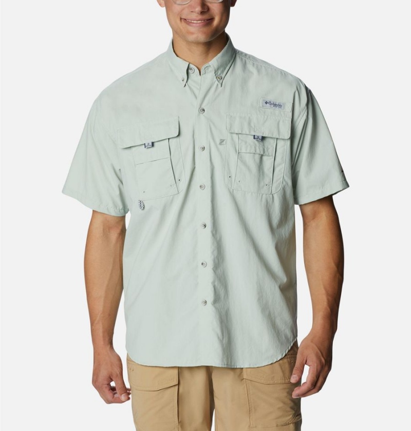 Green Columbia PFG Bahama II Short Sleeve Men\'s Shirt | 34089ORZP