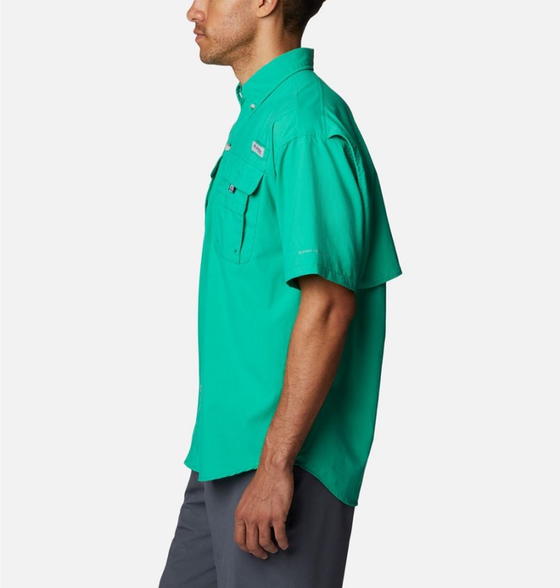 Green Columbia PFG Bahama II Short Sleeve Men's Shirt | 56328QFZH