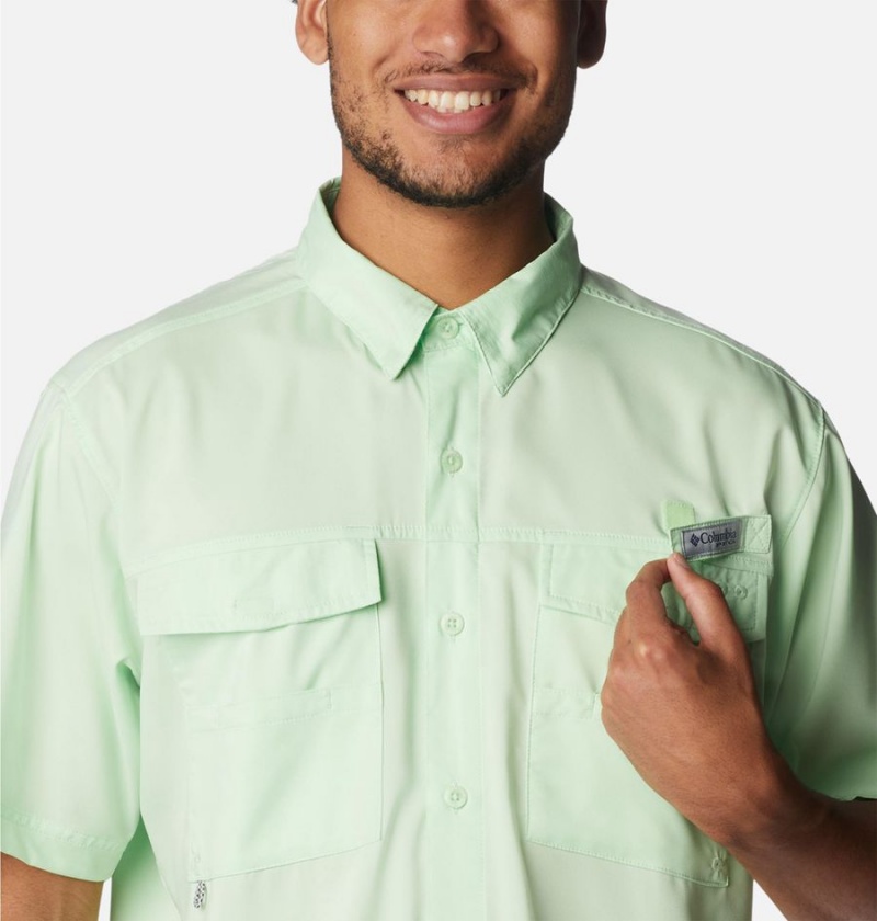 Green Columbia PFG Blood and Guts IV Woven Short Sleeve Men's Shirt | 02375ZREX