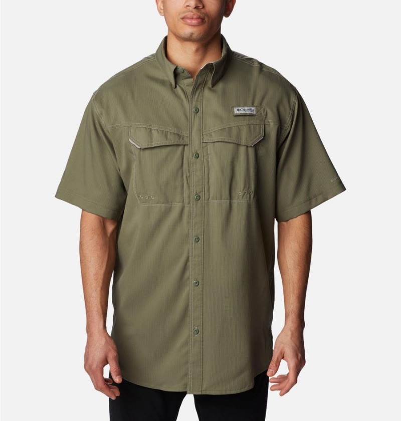 Green Columbia PFG Low Drag Offshore Short Sleeve Men\'s Shirt | 04517DKIJ