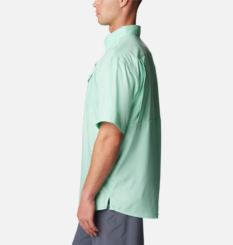 Green Columbia PFG Low Drag Offshore Short Sleeve Men's Shirt | 80134UWEM