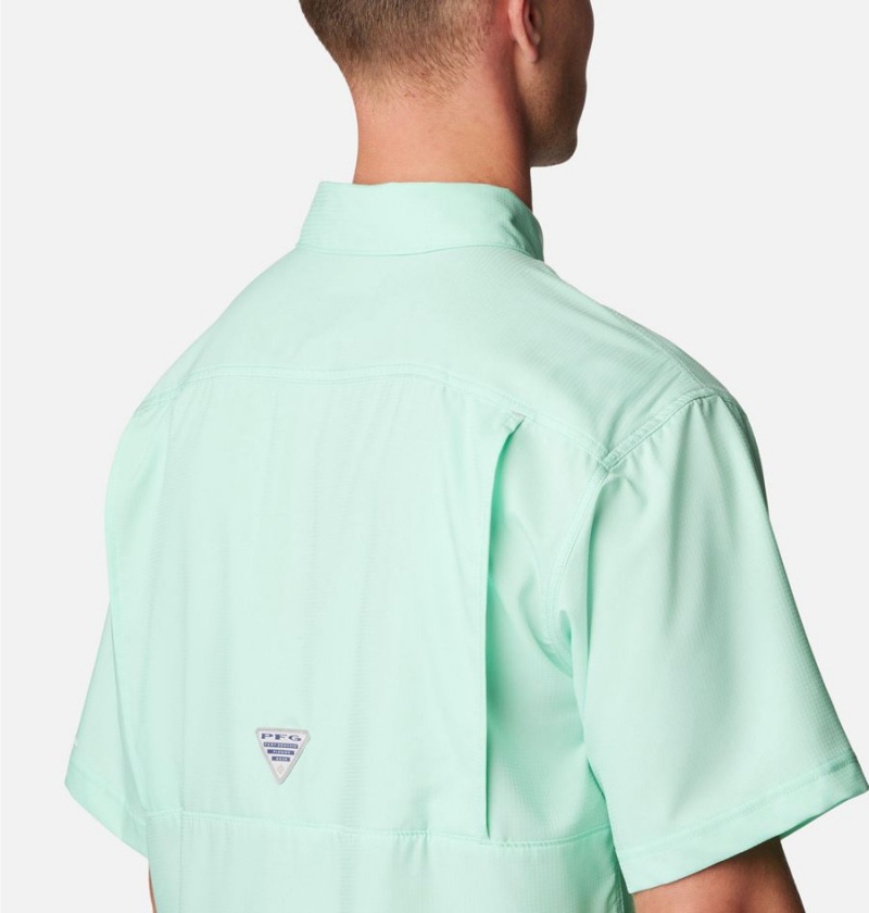 Green Columbia PFG Low Drag Offshore Short Sleeve Men's Shirt | 80134UWEM