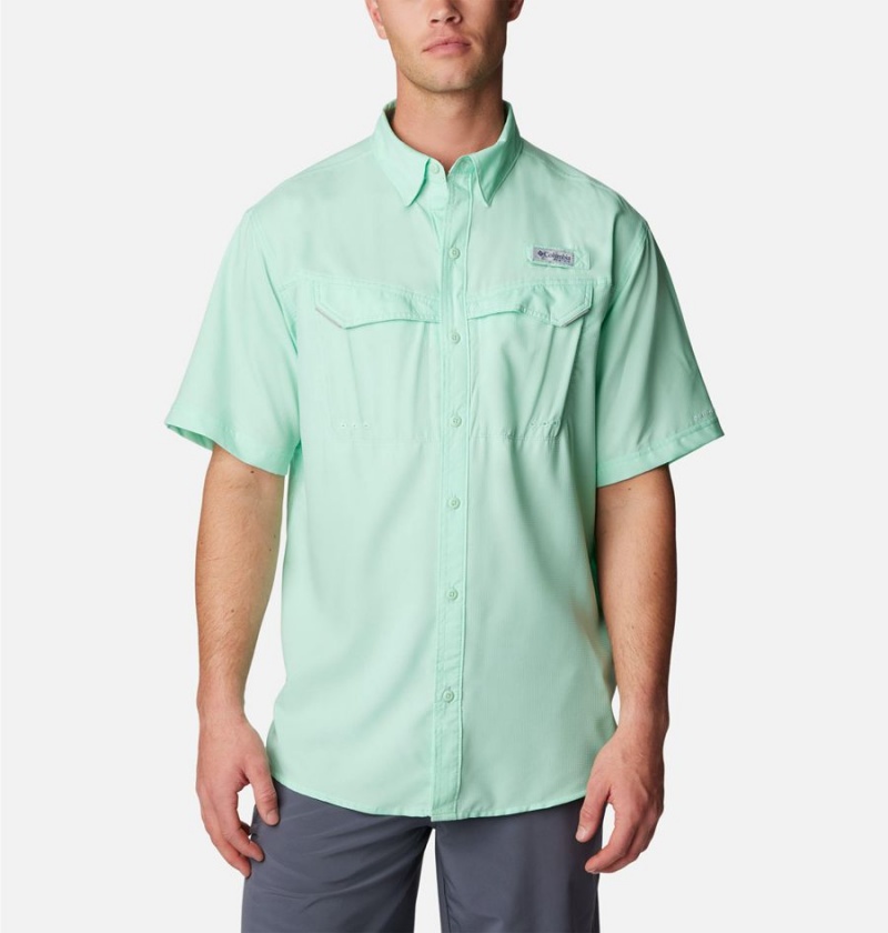 Green Columbia PFG Low Drag Offshore Short Sleeve Men\'s Shirt | 80134UWEM