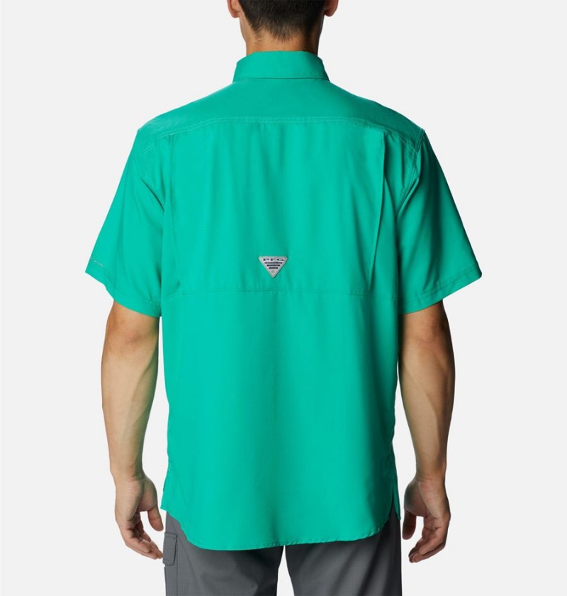 Green Columbia PFG Low Drag Offshore Short Sleeve Men's Shirt | 81463SYNV