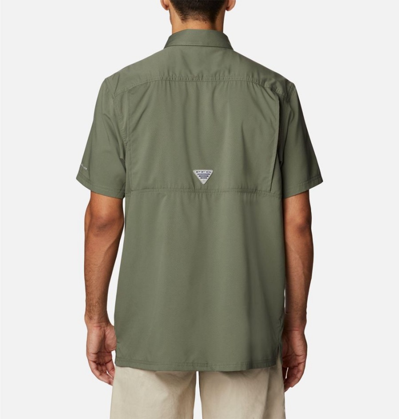 Green Columbia PFG Slack Tide Camp Men's Shirt | 48690EDOQ