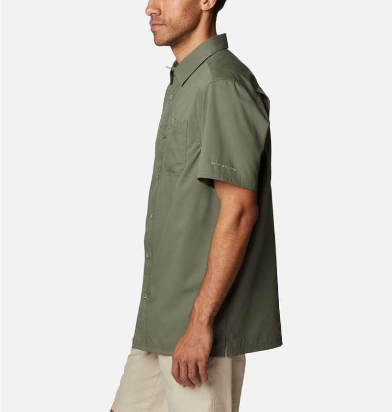 Green Columbia PFG Slack Tide Camp Men's Shirt | 48690EDOQ