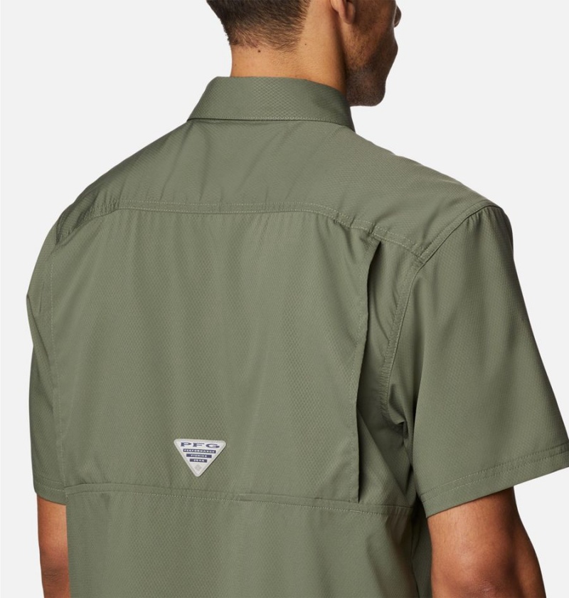 Green Columbia PFG Slack Tide Camp Men's Shirt | 48690EDOQ