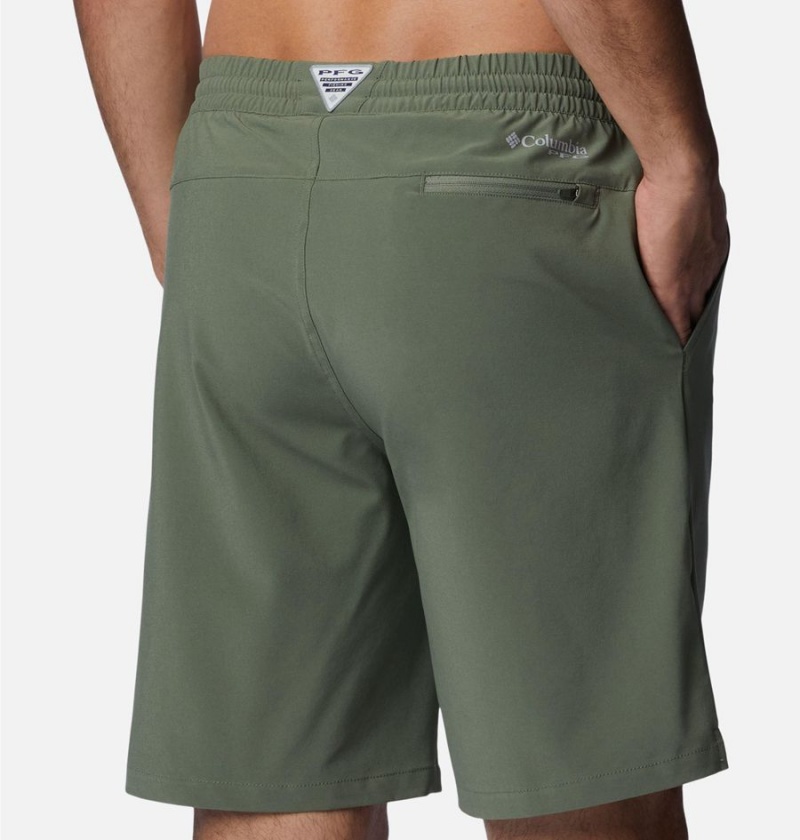 Green Columbia PFG Slack Tide Hybrid Water Men's Shorts | 79458IEXH