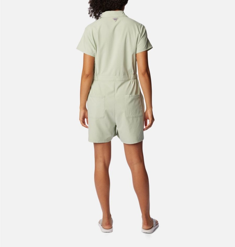 Green Columbia PFG Sun Drifter Woven Women's Dress | 93601GESB