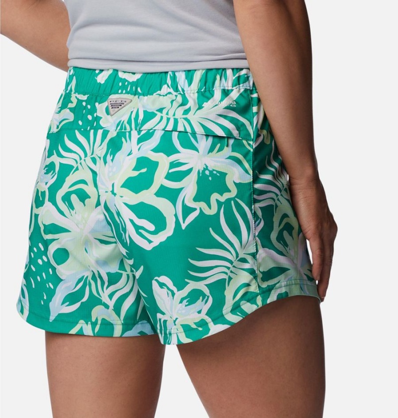 Green Columbia PFG Super Tamiami Pull-On Women's Shorts | 83750CUKP