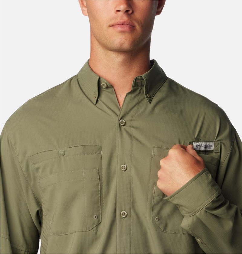 Green Columbia PFG Tamiami II Long Sleeve Men's Shirt | 76513ZFML