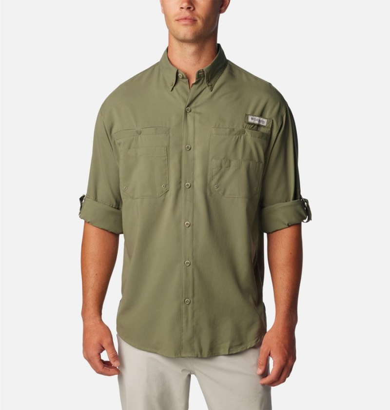 Green Columbia PFG Tamiami II Long Sleeve Men's Shirt | 76513ZFML