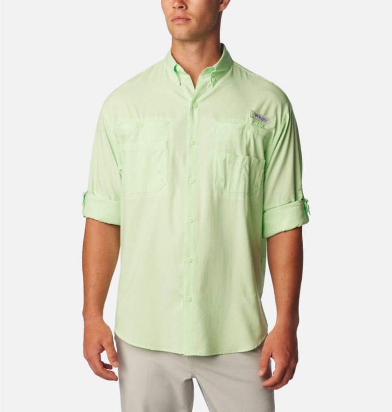 Green Columbia PFG Tamiami II Long Sleeve Men's Shirt | 87415FOHR