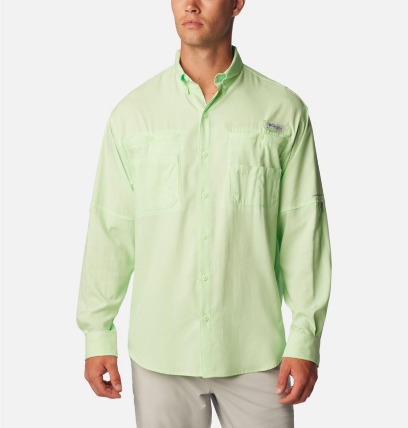 Green Columbia PFG Tamiami II Long Sleeve Men\'s Shirt | 87415FOHR