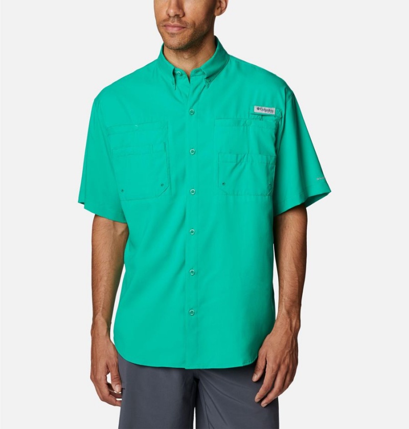 Green Columbia PFG Tamiami II Short Sleeve Men\'s Shirt | 46958PBSU