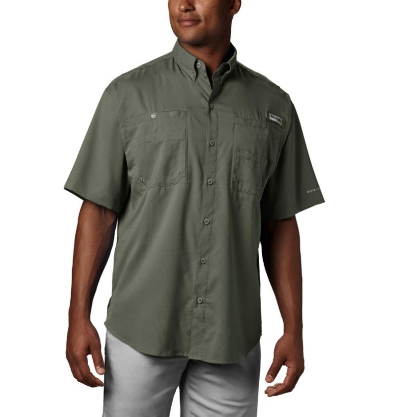 Green Columbia PFG Tamiami II Short Sleeve Men\'s Shirt | 62857NLYU