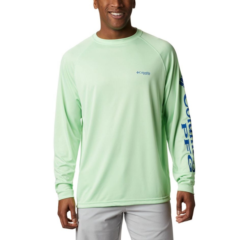 Green Columbia PFG Terminal Tackle Long Sleeve Men\'s T-Shirt | 96703CKBZ