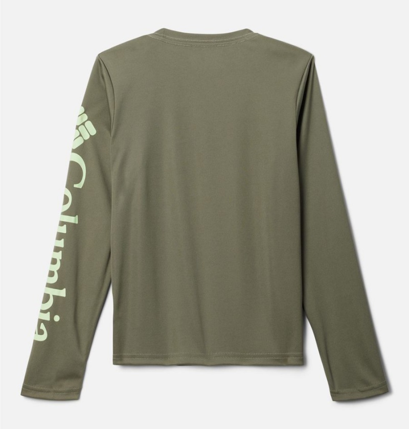 Green Columbia PFG Terminal Tackle Long Sleeve Kids' T-Shirt | 17904OZED