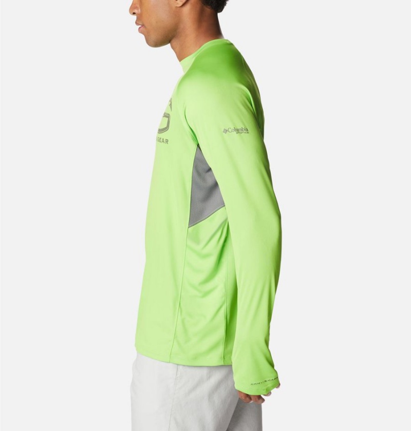 Green Columbia PFG Terminal Tackle Vent Long Sleeve Men's T-Shirt | 09567WTZQ