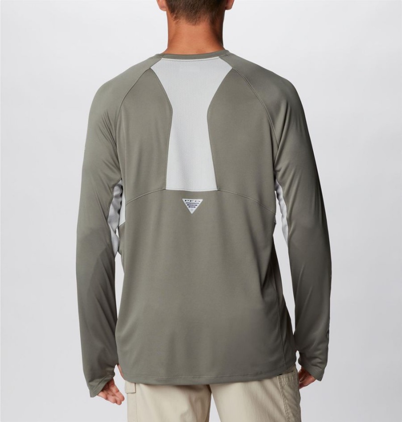 Green Columbia PFG Terminal Tackle Vent Long Sleeve Men's T-Shirt | 72901TQSF