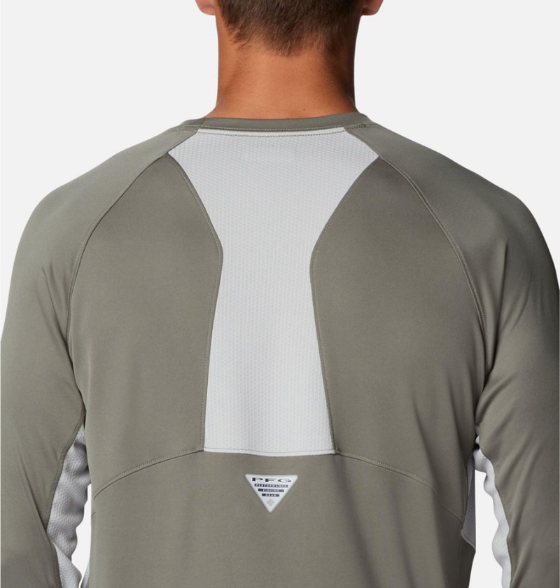 Green Columbia PFG Terminal Tackle Vent Long Sleeve Men's T-Shirt | 72901TQSF