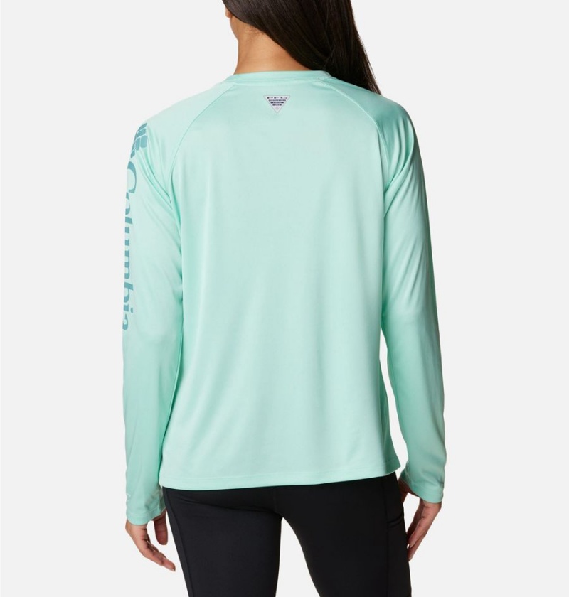 Green Columbia PFG Tidal II Long Sleeve Women's T-Shirt | 37410YLVT