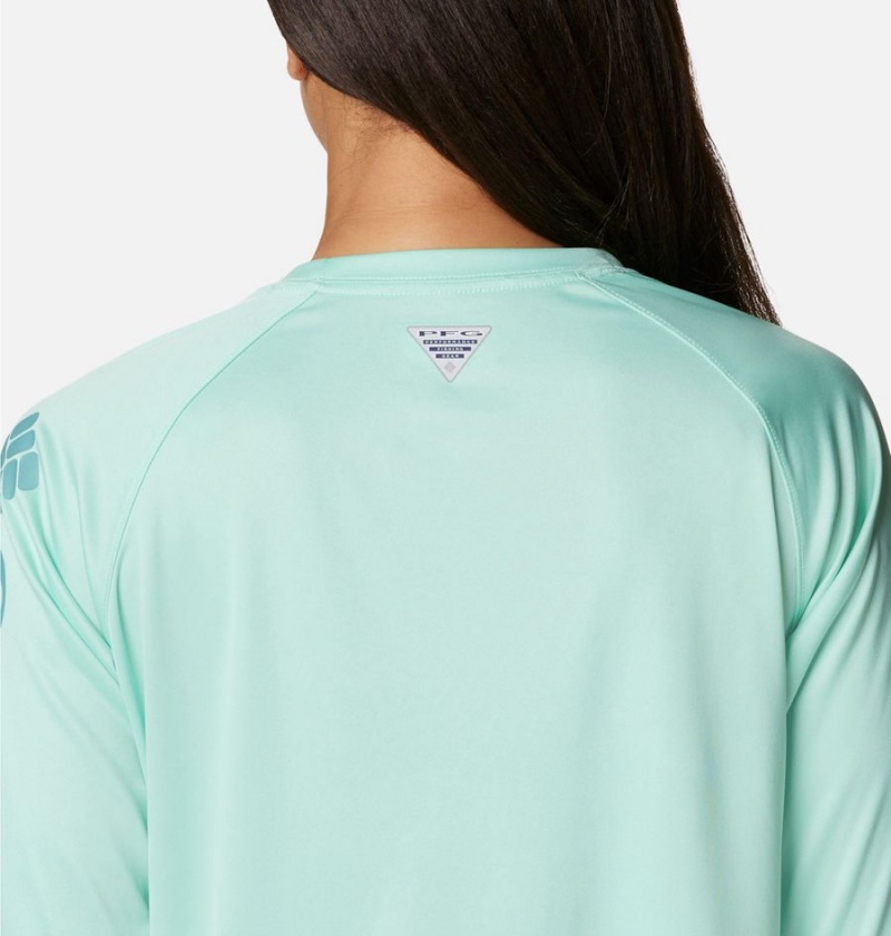 Green Columbia PFG Tidal II Long Sleeve Women's T-Shirt | 37410YLVT