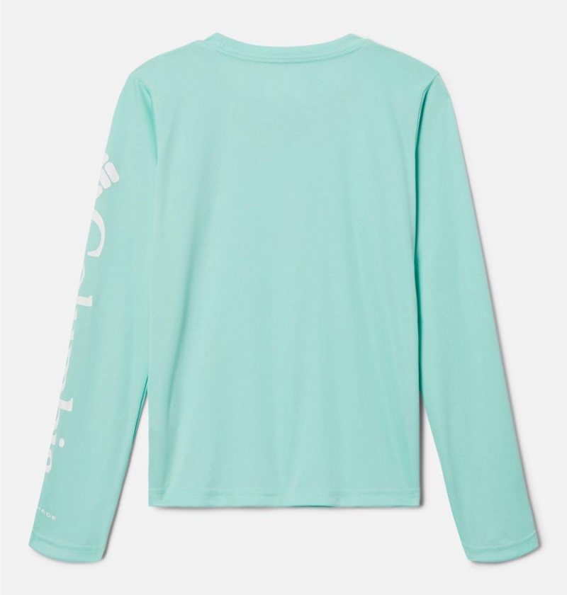 Green Columbia PFG Tidal Long Sleeve Kids' T-Shirt | 78539FQWT