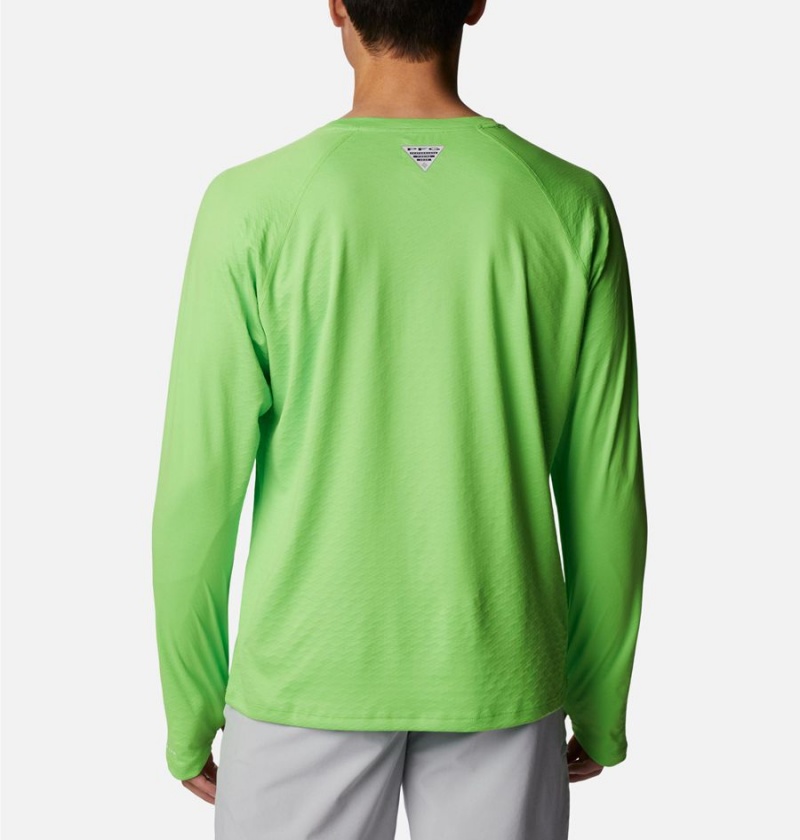 Green Columbia PFG Zero Rules Ice Long Sleeve Men's T-Shirt | 67958VIYB