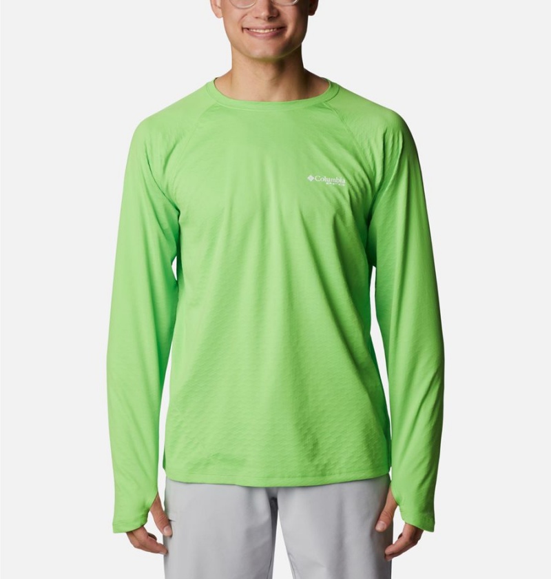 Green Columbia PFG Zero Rules Ice Long Sleeve Men\'s T-Shirt | 67958VIYB