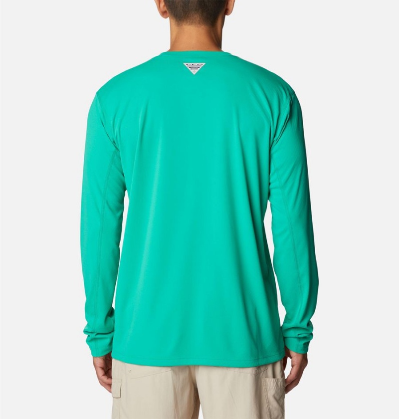 Green Columbia PFG Zero Rules Long Sleeve Men's T-Shirt | 25716DZVS